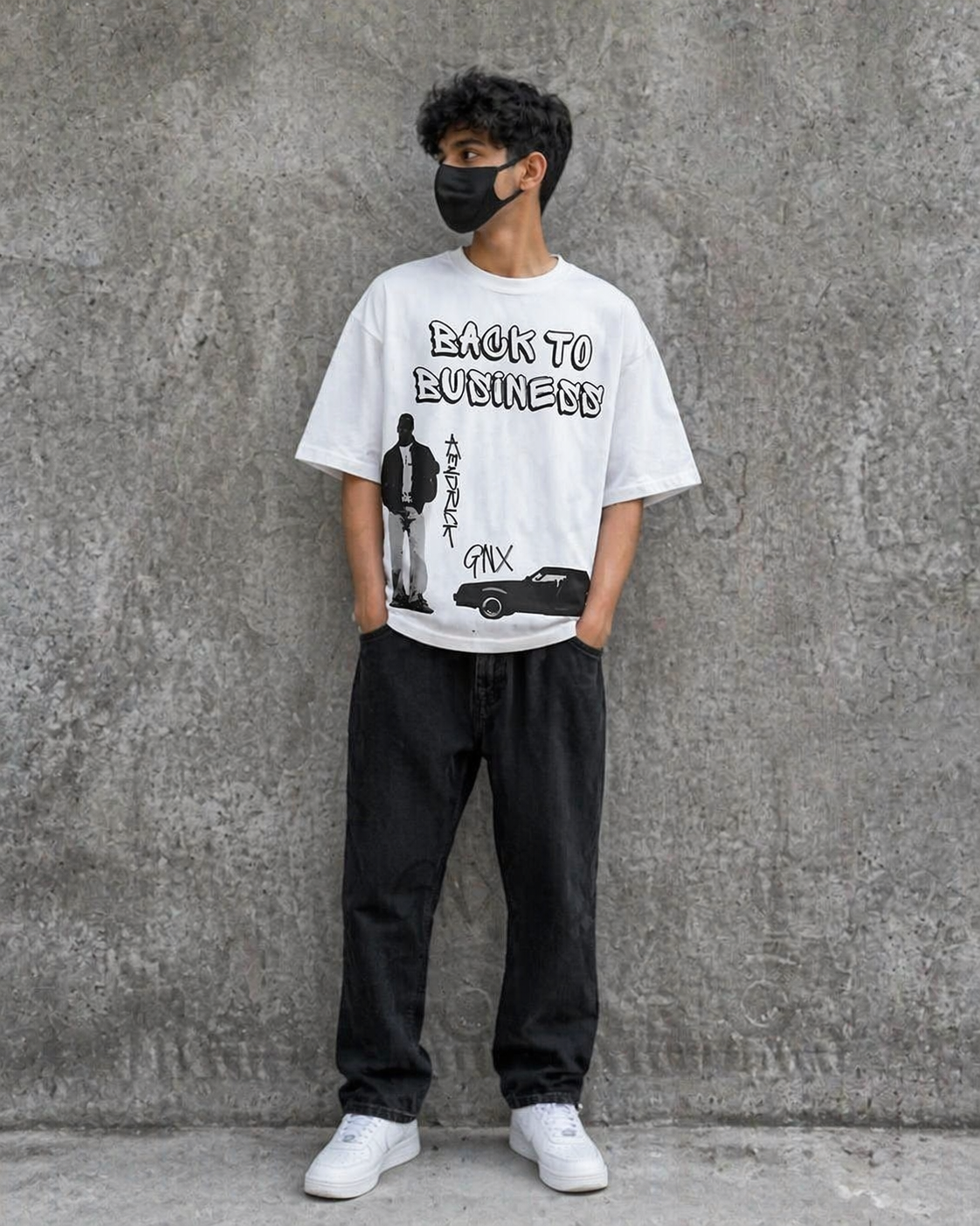 "BACK TO BUSINESS" OVERSIZED TEE