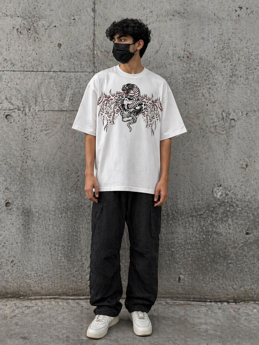 "DEATH-COIL" OVERSIZED TEE (WHITE)