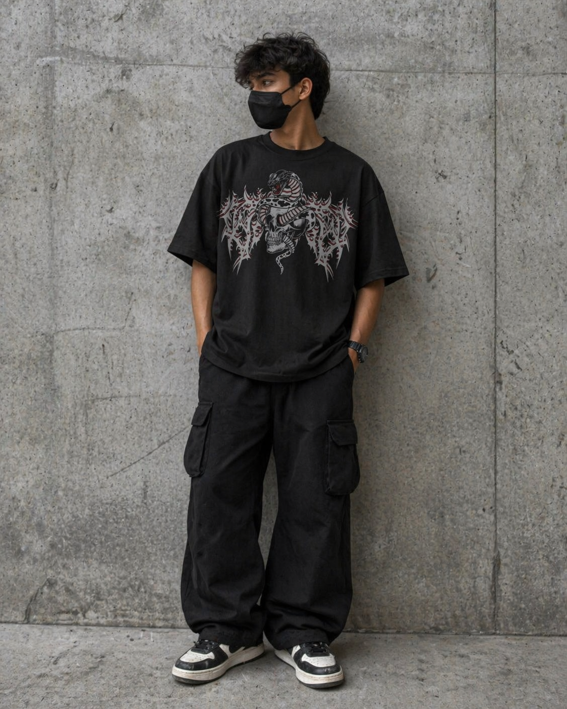 "DEATH-COIL" OVERSIZED TEE (BLACK)